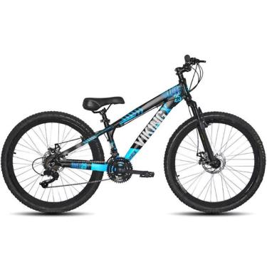 Imagem de Bicicleta Vikingx Tuff25/30 Freeride Aro 26 21v Cambios Importados Preto Azul Vikingx