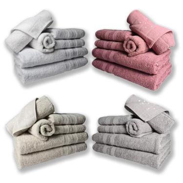 Imagem de Jogo De Toalhas 8 Banhos 8 Rostos 8 Pisos Grande Grossa Br+re+bg+cz