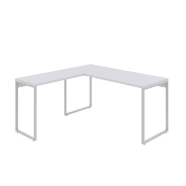 Imagem de Mesa Em L Kuadra Diretor 150x150x75cm Branco Chess - Est.branca Branco Chess - Est.branca