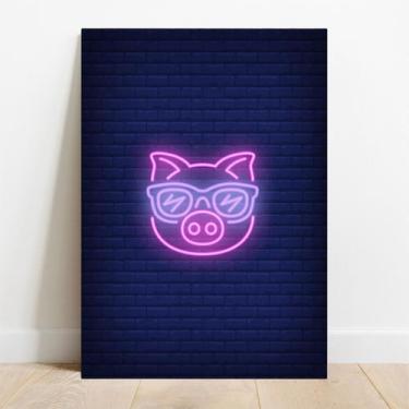 Imagem de Placa Decorativa Neon Pig - TaColado, 20x30cm