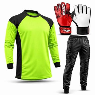 Imagem de Kit Goleiro Juvenil Camisa + Calça Acolchoada + Luva De Goleiro Penalty-Unissex