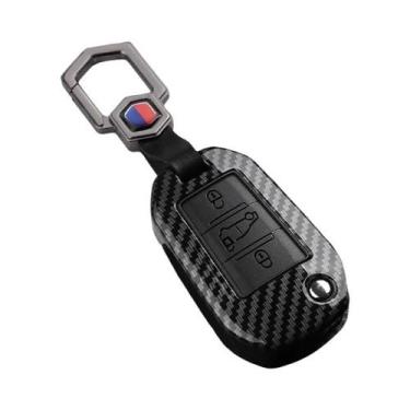 Imagem de Capa Para Chave De Carro Estilo Fibra De Carbono ABS Para Peugeot Citr