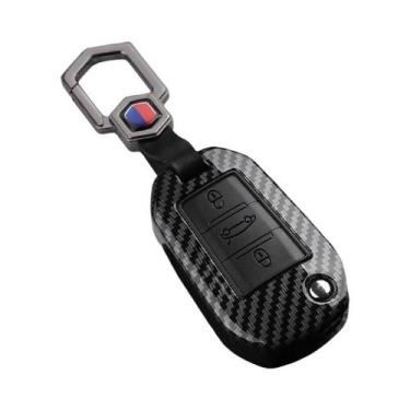 Imagem de Capa Para Chave De Carro Estilo Fibra De Carbono ABS Para Peugeot Citr