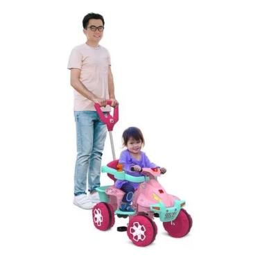 Imagem de Smart Quadriciclo Passeio E Pedal Unicórnio Rosa Bandeirante Rosa
