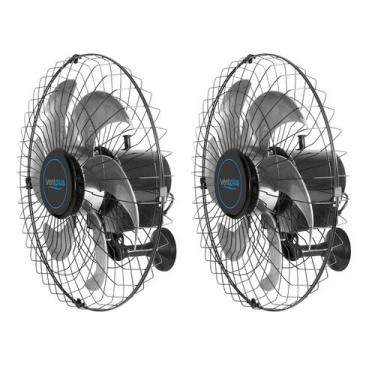 Imagem de Kit 2 Ventilador 6 Pás Bivolt Oscilante 50cm Cor Preto - Ventplus