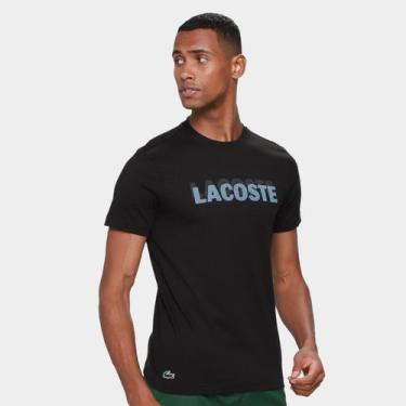 Imagem de Camiseta Lacoste Masculina, Preto, Azul claro, P