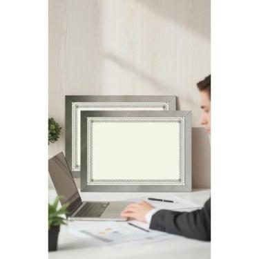 Imagem de Kit 2 Molduras A4 21x30 Prateado Madeira Certificado - Congratulations