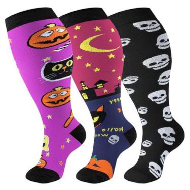 Imagem de Meias de compressão bropite Halloween Plus Size 20-30mmHg
