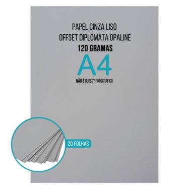Imagem de Papel Cinza Sulfite Liso Offset Diplomata Opaline A4 120g Tipo Ofício 