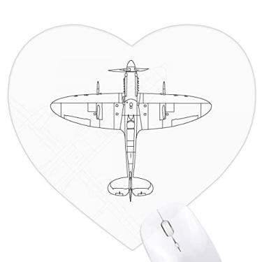 Imagem de Mousepad de coração com tecnologia de arma de aeronaves, tapete de borracha para escritório