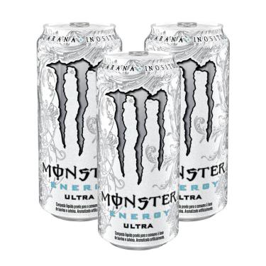 Imagem de Energético Monster Energy Ultra com 473ml | Kit com três unidades