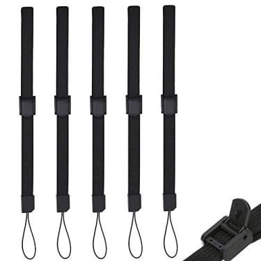 Imagem de Pulseira de pulso de alça de mão universal com trava deslizante ajustável para Nintendo Wii controle remoto celular MP3 câmera digital USB Flash Drive preto, 5 Black