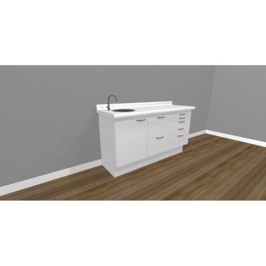 Imagem de Balcão Para Dentistas Odontológico Triplo Com Pia