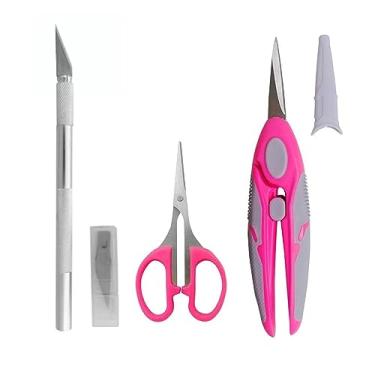 Imagem de Tesouras E Estilete De Precisão Ponta Fina Soft Confortavel