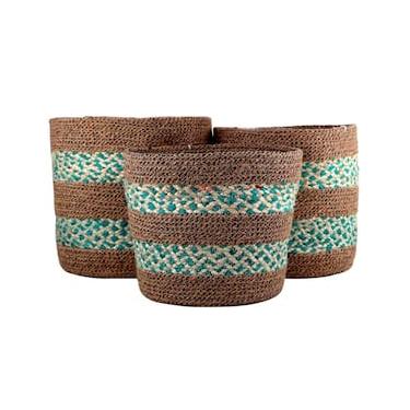 Imagem de Conjunto de Cestas em Fibra Natural L`Hermitage Redondas – 3 Peças