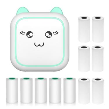 Imagem de Daconovo impressora térmica multifuncional portátil fabricante de adesivos foto instantânea suporte para impressão sem tinta Conexão BT para smartphone com 6 rolos de papel 57mm + 5 rolos de pape CZ