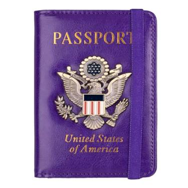 Imagem de TOURSUIT Conjunto de porta-cartões RFID para passaporte e vacina, com organizador de carteira de viagem feminina com compartimento protetor para cartão