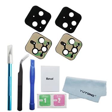 Imagem de YUYOND 2 peças originais originais de substituição de lente de vidro da câmera traseira para Google Pixel 5 5G adesivo pré-instalado com ferramentas de reparo e manual de instalação (para Pixel 5)