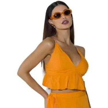 Imagem de Regata Cropped Onça Preta Babado . Feminino-Feminino