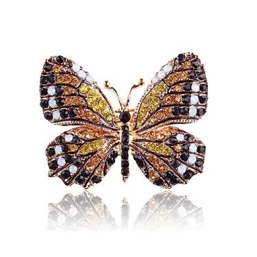 Imagem de Broche de borboleta para mulheres meninas multicolorido brilhante strass cristal broche de borboleta alfinete lapela alfinete de segurança corpete cachecol xaile acessórios de roupas festa de
