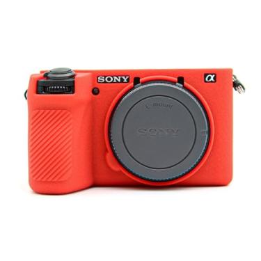 Imagem de MUZIRI KINOKOO Capa para Sony A6700, capa protetora de silicone macio com superfície fosca aprimorada para câmera digital Sony A6700/Alpah 6700 - capa A6700 com ajuste fino antiarranhões - vermelha