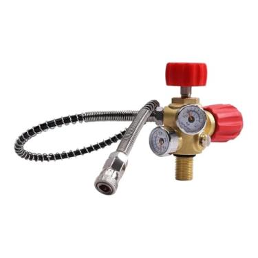 Imagem de Adaptador de válvula DIN 4500Psi PCP mangueira de ar de enchimento de paintball estação de enchimento para tanque HPA/tanque de ar PCP com medidor de alta pressão, M18 × 1,5