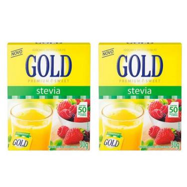 Imagem de Kit 2uni Gold Adoçante Stevia em Pó 50X6mg - Gold