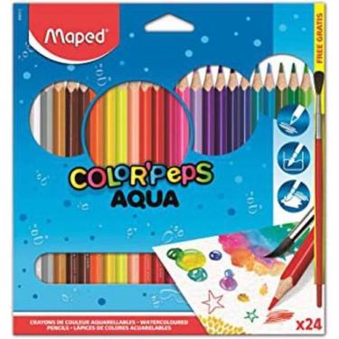 Imagem de Lápis De Cor Maped 24 Cores Aquarelavel Aqua, Aquarelável, cor, Lápis 