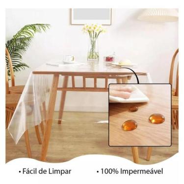 Imagem de Toalha de Mesa Impermeável 2,50mt 8 Cadeiras Plástico Grosso  0,20mm -