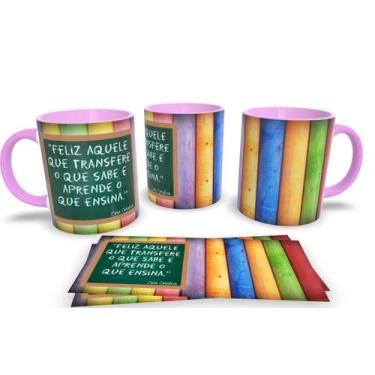 Imagem de Canecas Rosa Personalizadas dia dos Professores - Estampa Sublimada, M