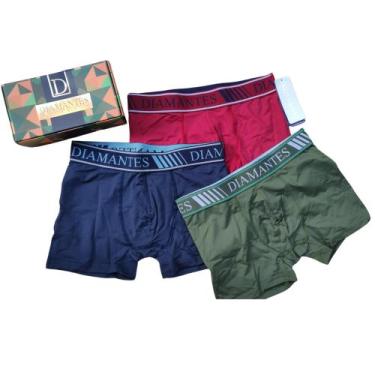 Imagem de Kit 3 Cuecas Boxer de Microfibra da marca Diamantes tamanho PP 10 a 12