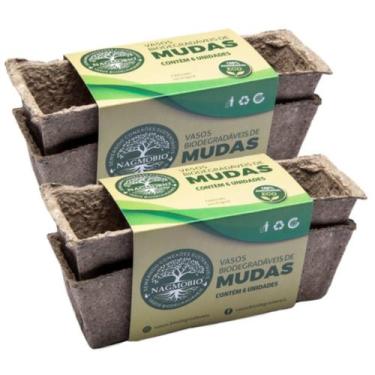 Imagem de 2X Kit P/ Mudas 6 Células Biodegradável Sustentável NAGMOBIO