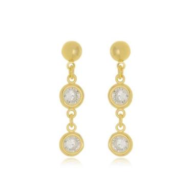 Imagem de Brinco Pontos de Luz Banhada a Ouro 18k - Mariah Store Semijoias