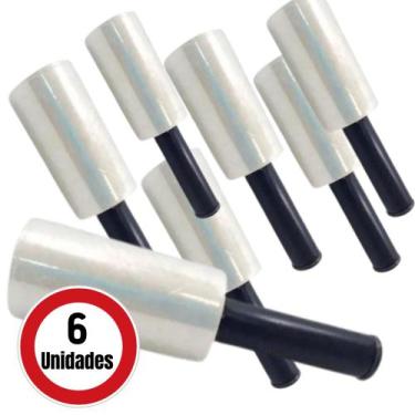 Imagem de kit 6 Bobina Filme Strech Plastico com Cabo Giratorio - SM