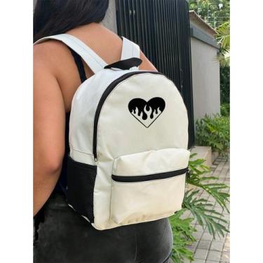 Imagem de Mochila Small CORACAO FOGO Bolsa Escolar Trabalho Viagem Mala Faculdad