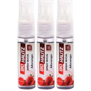Imagem de ARROMATIZANTE  BUCAL MORANGO BIO HALITZ SPRAY 18ml  NATUFLORES  Kit 3u
