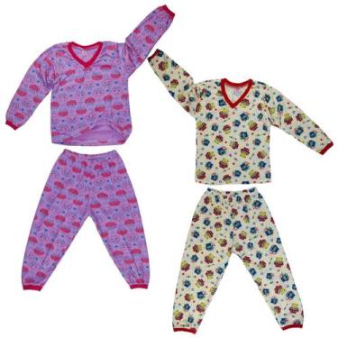 Imagem de Kit 10 Pijama Infantil Menino De Frio Confortável Estampado P M G - Em