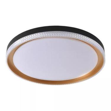 Imagem de Sky-4040ptdo plafon queenstown ø41cm preto, dourado, branco e acrílico