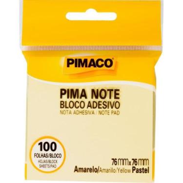 Imagem de Bloco de Recado Autoadesivo Pimanote Amarelo 76X76MM 100 Folhas - Pima