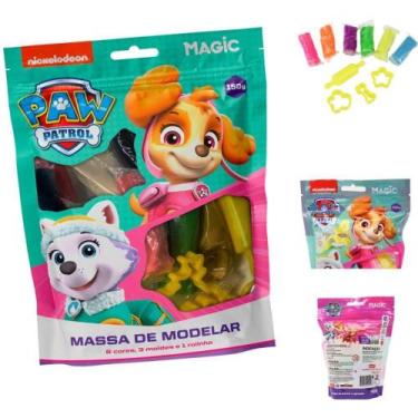 Imagem de Massa para Modelar Criativa Patrulha Canina SKYE 150G com 6 Cores e 3 