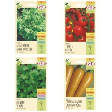 Imagem de Kit sementes horta básica(alface coentro tomate cenoura)ISLA