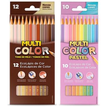 Imagem de Lápis De Cor 12 Tons De Pele + 10 Tons Pastel Multicolor - Tris