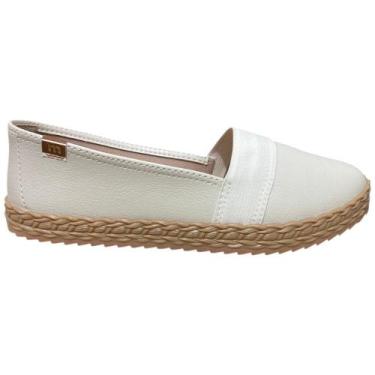 Imagem de sapatilha moleca feminina casual alpargata elástico, Branco, Off, 37
