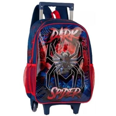 Imagem de Mochila Escolar Aranha Spider 2 Em 1 Alças Rodinha Tam G