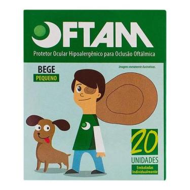 Imagem de Tampão De Olho Protetor Ocular Pequeno Bege C/20 - Oftam