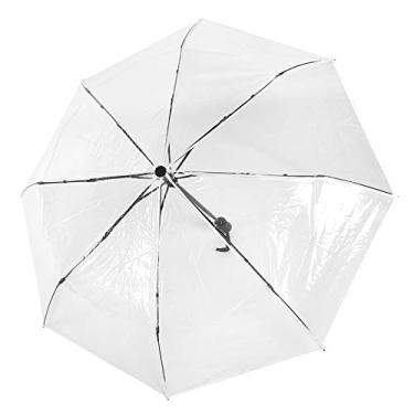 Imagem de Guarda-chuva Dobrável Automático Transparente Elegante Com Três Dobras Portátil para Atividades Ao Ar Livre