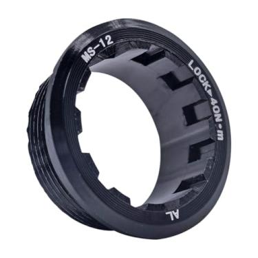 Imagem de Pegciuho Tampa do volante da bicicleta casta lockring leve resistente antiderrapante ferramenta de reparo cassete bloqueio capa bloqueio para m7100, Preto
