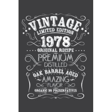 Imagem de Vintage 1978 44Th Birthday Gift Grunge Distressed Men Women Nice: FLOWER JOURNAL: 6" x 9", 110 Pages, Lined Writing Notebook, White Lined Paper, ... Memos, Meetings, ... Artists, and Students.