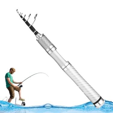 Imagem de Vara de pesca telescópica, vara de pesca retrátil - Vara de pesca compacta portátil para fundição de isca | Acessórios leves ergonômicos para vara de pesca de viagem para uso em lago e praia