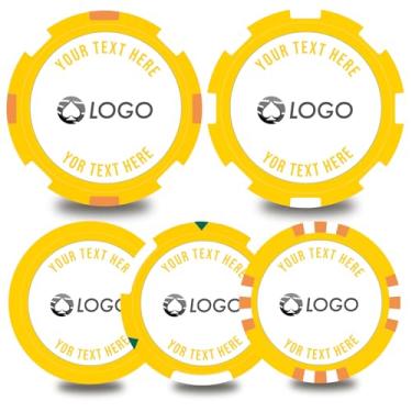 Imagem de pensoda 100-500 fichas de pôquer personalizadas, 5 disponíveis, impressão colorida imagem ou logotipo personalizado, coloque o design em uma ficha de plástico, conjunto para fichas de bar, festa,